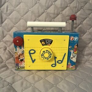**VINTAGE** Fisher Price - Farmer in the Dell Toy TV/Radio- Music Box-Works!